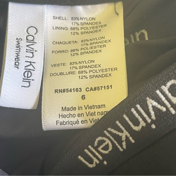 Calvin Klein NWT Floral Black and Blue Halter tie One Piece Size 6 - Picture 8 of 9